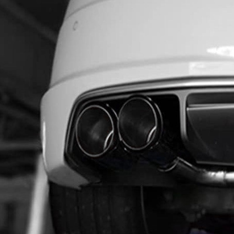 Carbon Fiber+Silver Stainless Steel Car Dual Auto Exhaust Tip Double End Pipe Modification Muffler