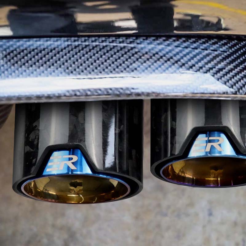 Forged Carbon Fiber modify for car accessories Upgrade Muffler Nozzle burnt blue car exhaust pipe