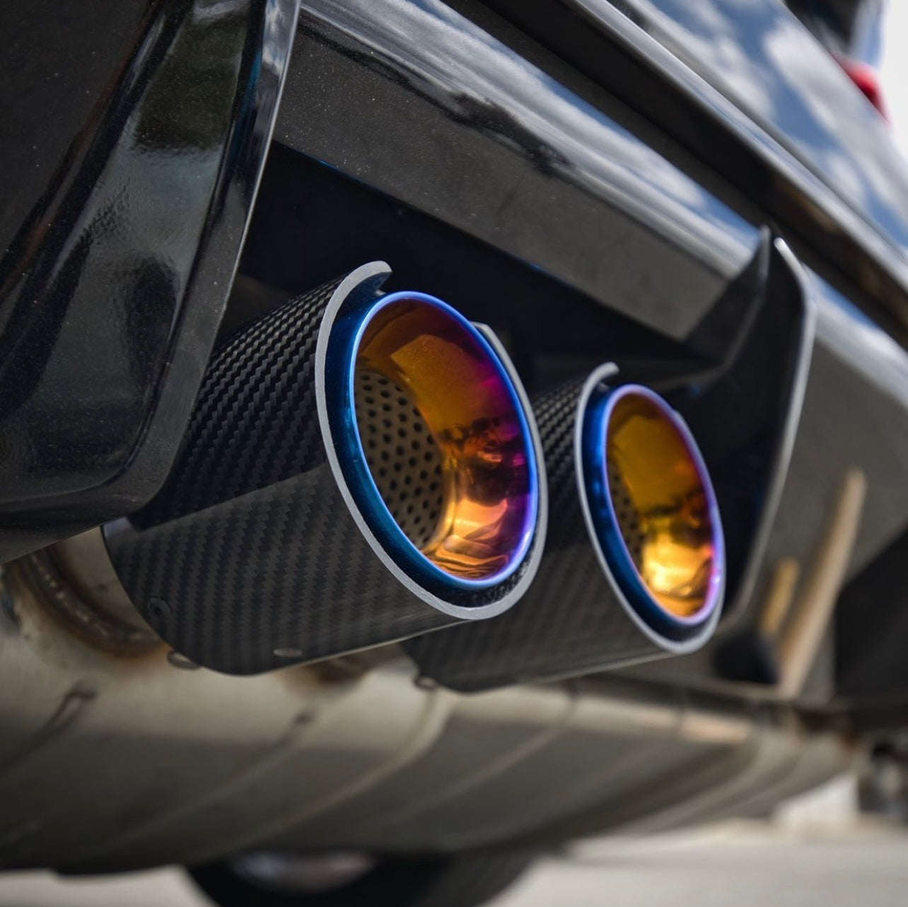 ER Performance Exhaust Tip Nozzle for Muffler Pipe Decoration upgrade for car bmw Carbon Fiber exhaust tailpipe