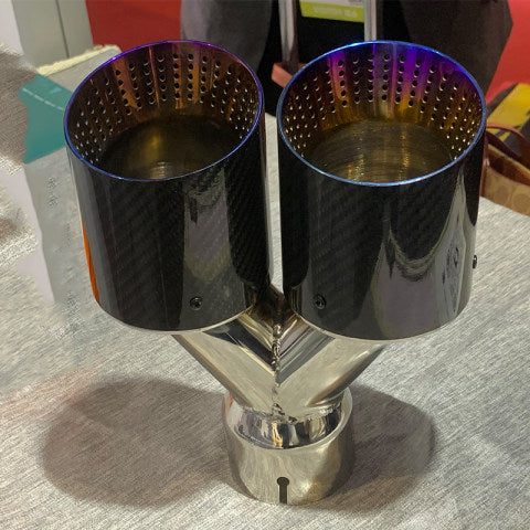 RXE02-025 Auspuffblenden Carbon poröser Edelstahl doppelt