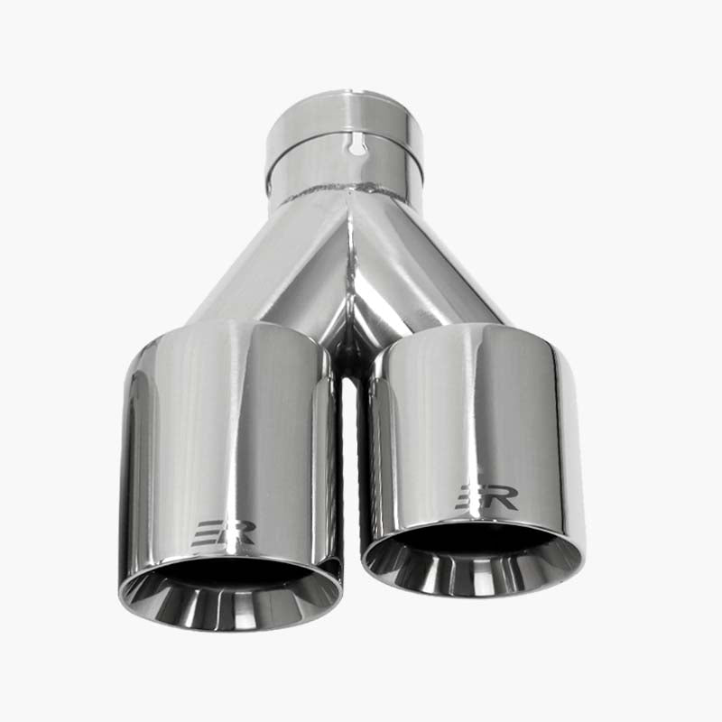 ER-PERFORMANCE Cutomize Polished Silver Stainless steel 76/89/101mm Exhaust Pipe With Double Layer-Slant Downpipe