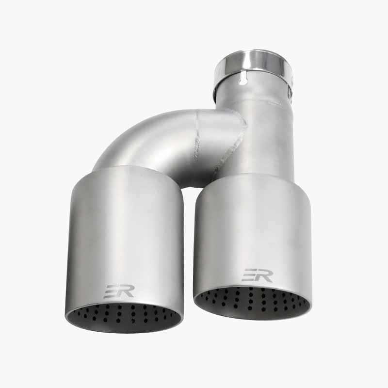 Double Matte Stainless Steel Exhaust Tip System Pipe Universal Car Muffler Tip for GTI MK7 Golf7 Nozzle Modify