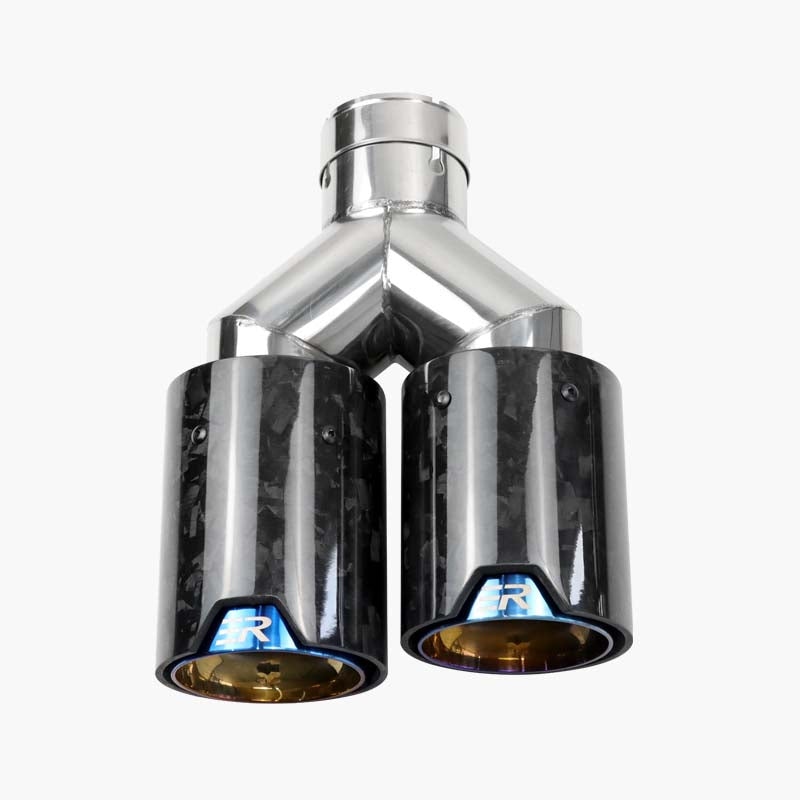 Forged Carbon Fiber modify for car accessories Upgrade Muffler Nozzle burnt blue car exhaust pipe