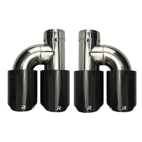 RXE02-013 Auspuffblende Carbon H-Form doppelter Ausgang