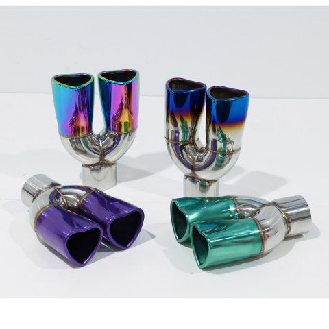 RXE04-021 Heart-shaped Stainless Exhaust tip-Dual